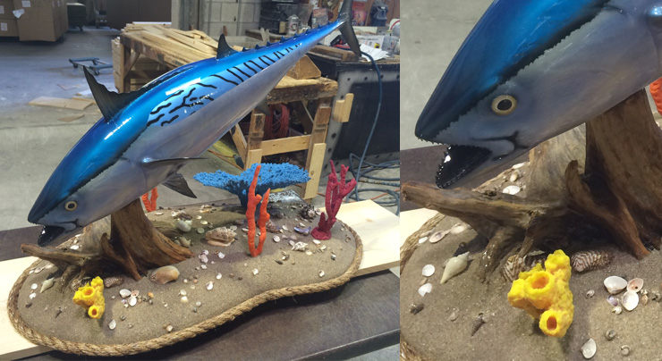 Bonito fish replica on custom base Bonito fish mount on custom base