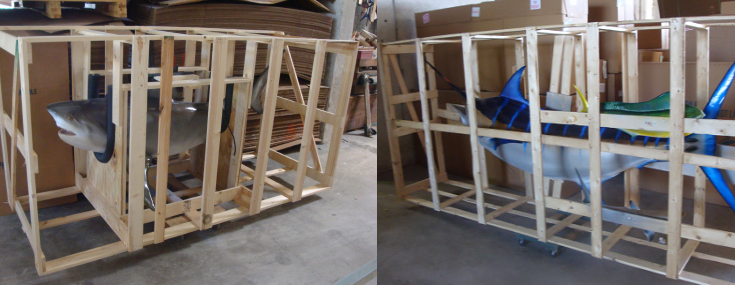 Fishmounts crated at Gray Taxidermy Fishmounts crated